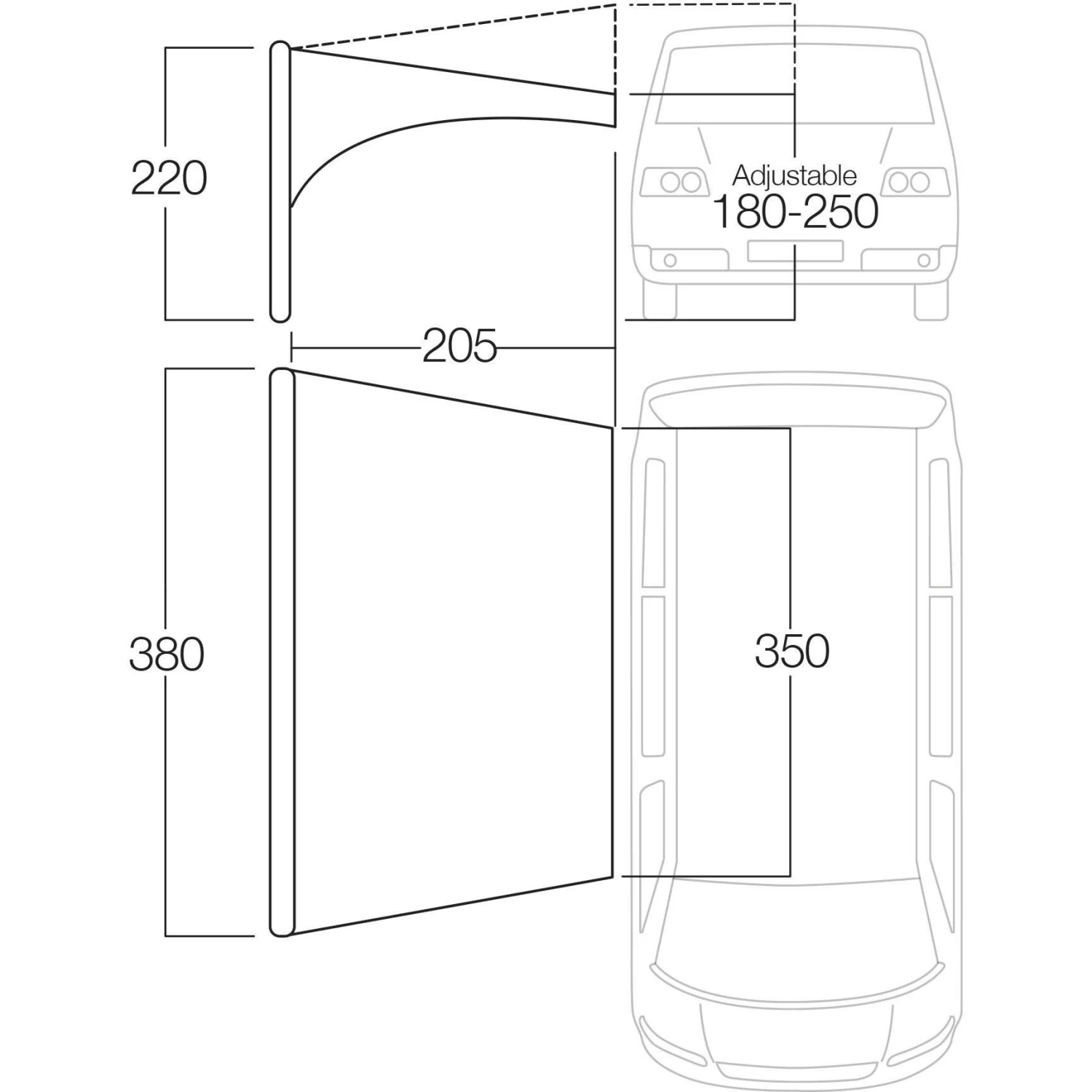 Vango Airbeam Sky Canopy Caravanluifel 350 Cm 3 Vango Airbeam Sky Canopy Caravanluifel 350 Cm - Afbeelding 3