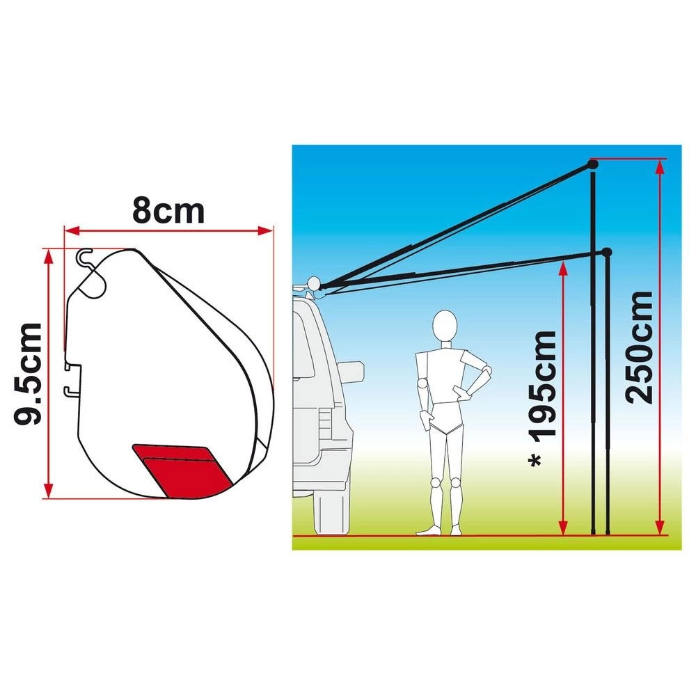 Fiamma F35 Pro 270 Cassetteluifel Titanium - Royal Grey 2 Fiamma F35 Pro 270 Cassetteluifel Titanium - Royal Grey - Afbeelding 2