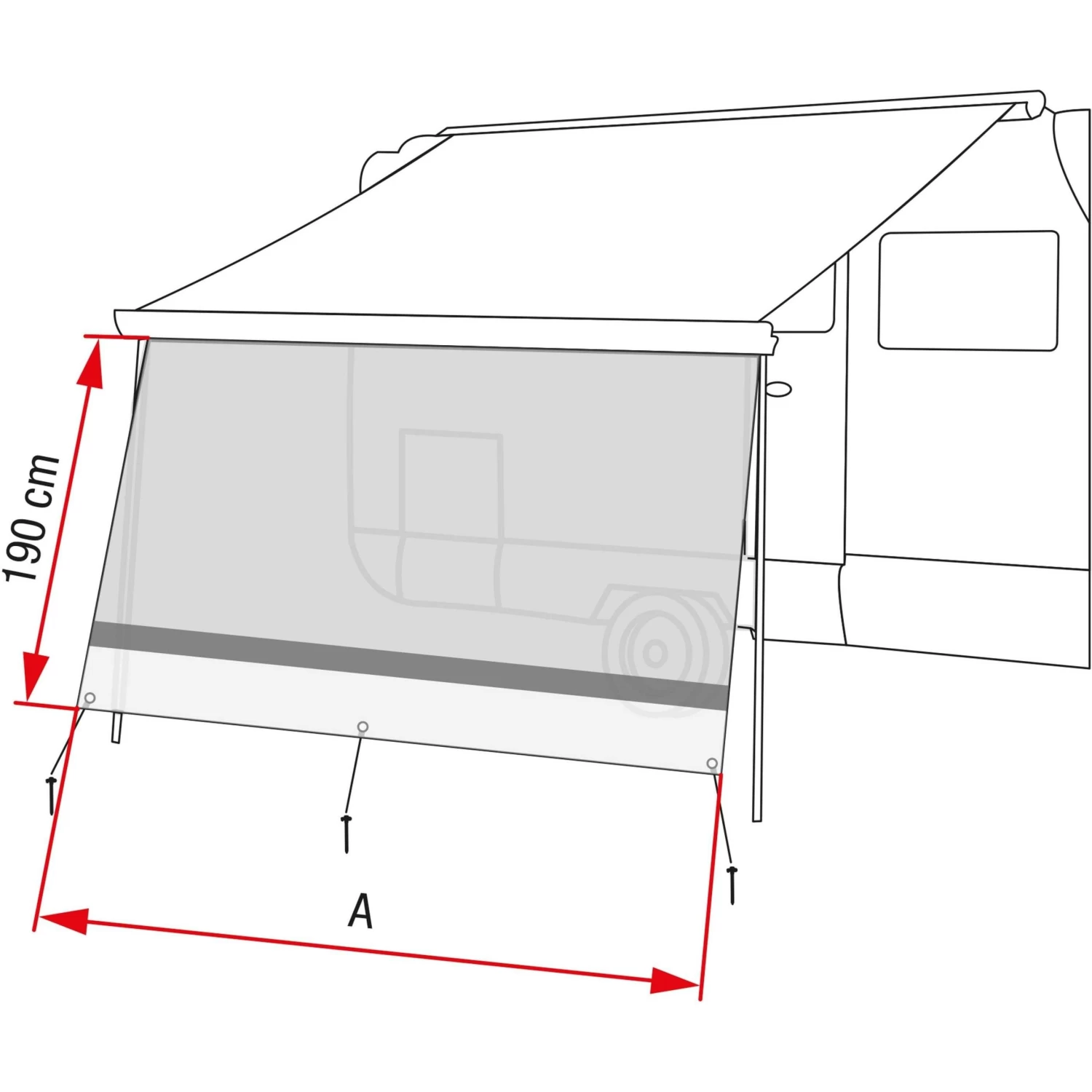 Fiamma Sun View XL 350 Voorwand 2 Fiamma Sun View XL 350 Voorwand - Afbeelding 2