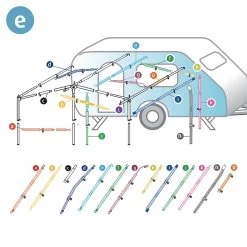 Campking Extra Dakligger Staal 22 - 25 Mm 170 - 250 Cm -Kampeeruitrusting 111621 950 05 2