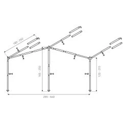 Umefa Ameland Luifelframe L Aluminium 25/22 Mm