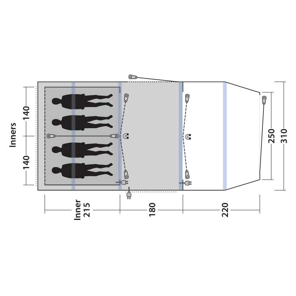Outwell Parkdale 4PA Opblaasbare Tent 11 Outwell Parkdale 4PA Opblaasbare Tent - Afbeelding 11