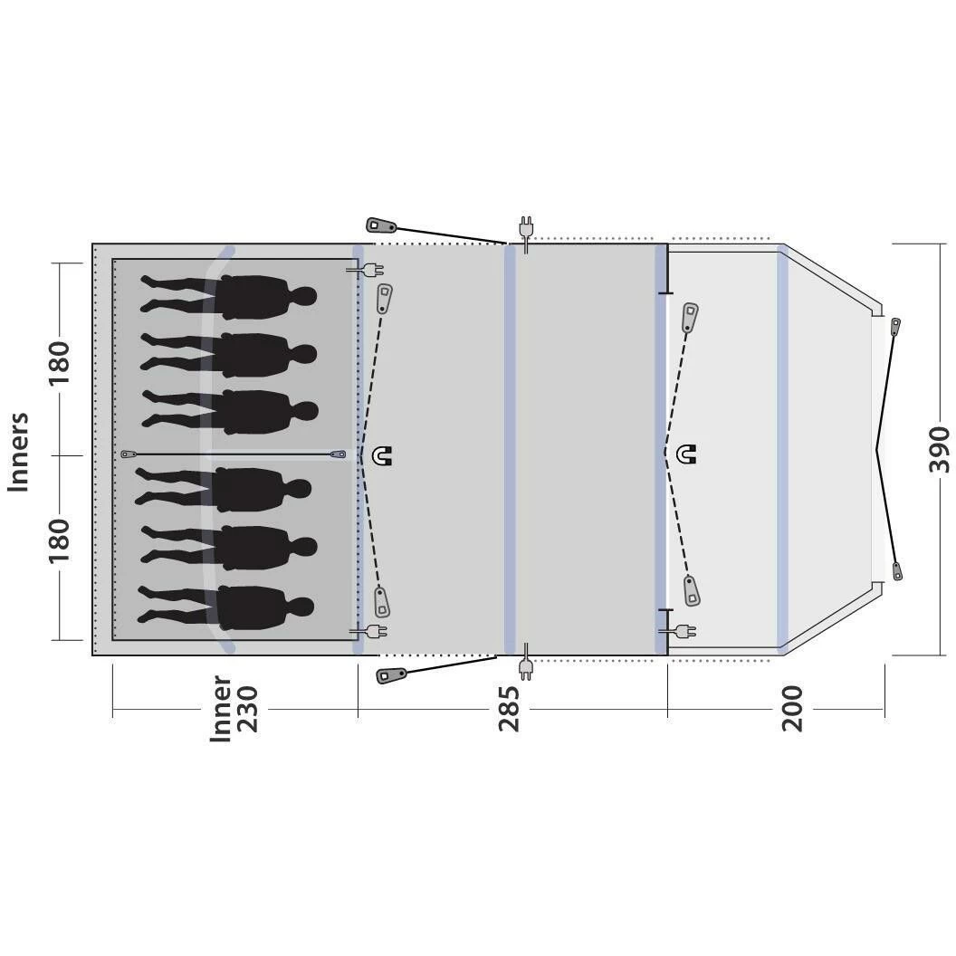 Outwell Wood Lake 6ATC Opblaasbare Tent 10 Outwell Wood Lake 6ATC Opblaasbare Tent - Afbeelding 10