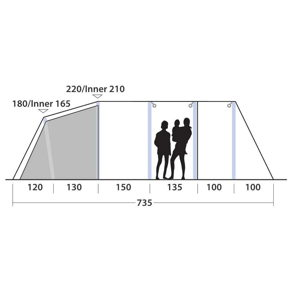 Outwell Wood Lake 6ATC Opblaasbare Tent 11 Outwell Wood Lake 6ATC Opblaasbare Tent - Afbeelding 11