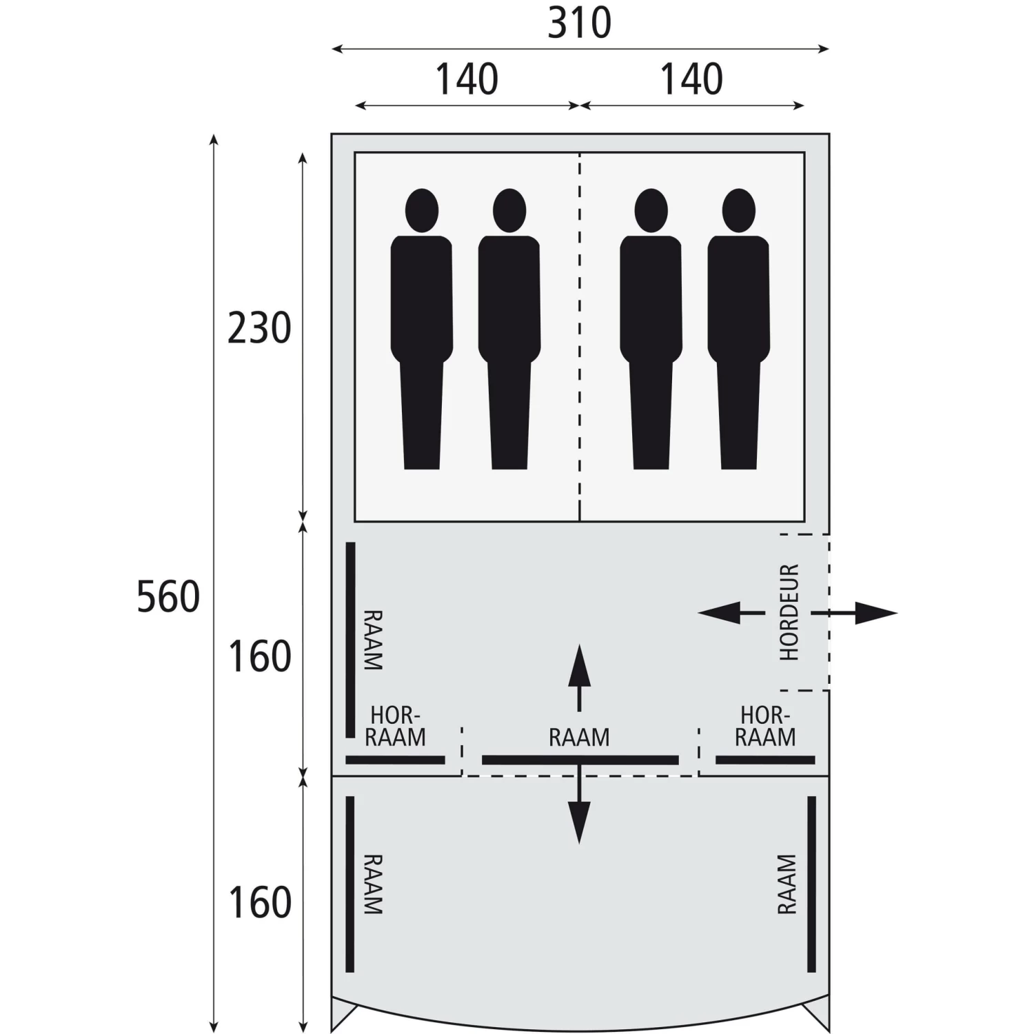 Safarica Indian Hills 310 Tunneltent 3 Safarica Indian Hills 310 Tunneltent - Afbeelding 3