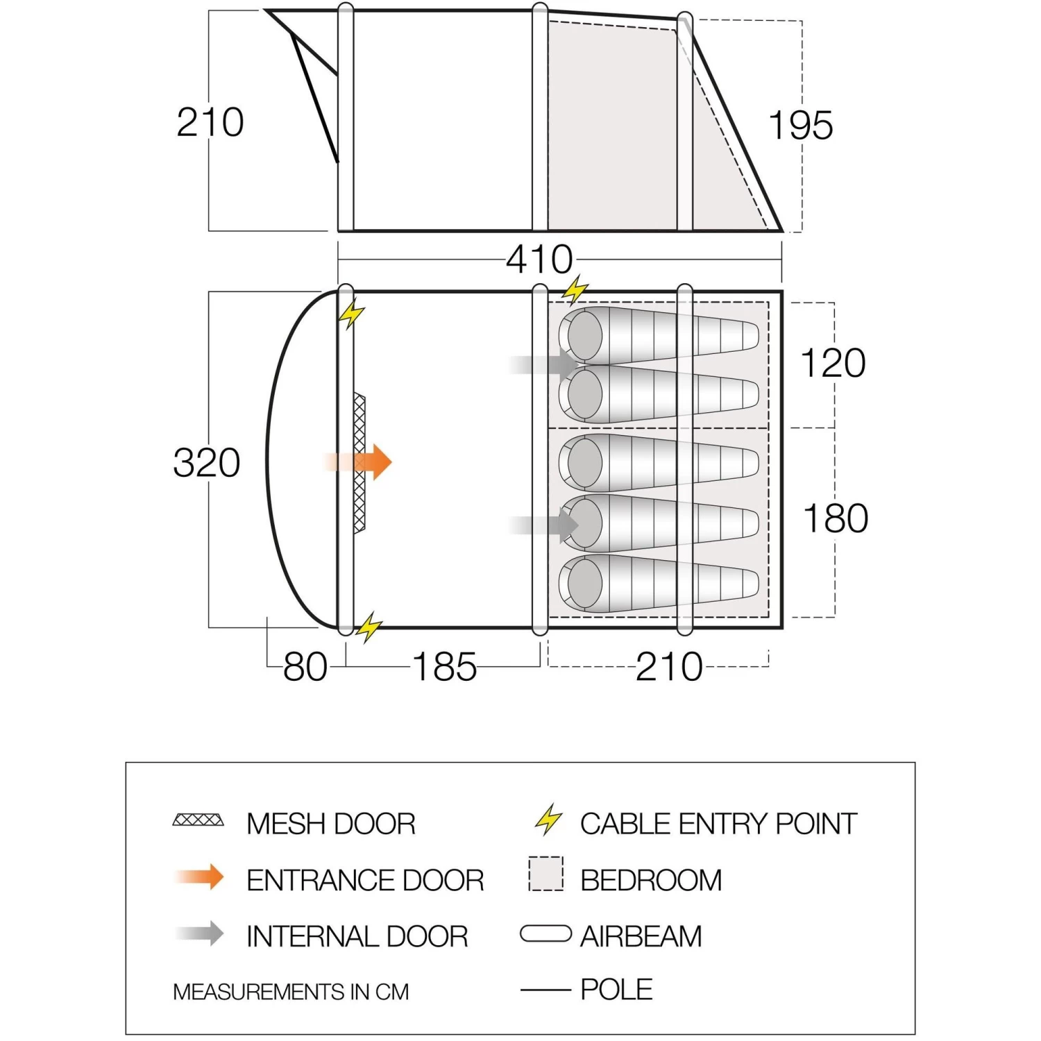 Vango Utopia II Air TC 500 Opblaasbare Tent 2 Vango Utopia II Air TC 500 Opblaasbare Tent - Afbeelding 2