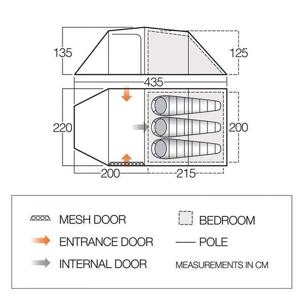 Vango Omega 350 Lichtgewicht Tunneltent Pamir Green 3 Vango Omega 350 Lichtgewicht Tunneltent Pamir Green - Afbeelding 3