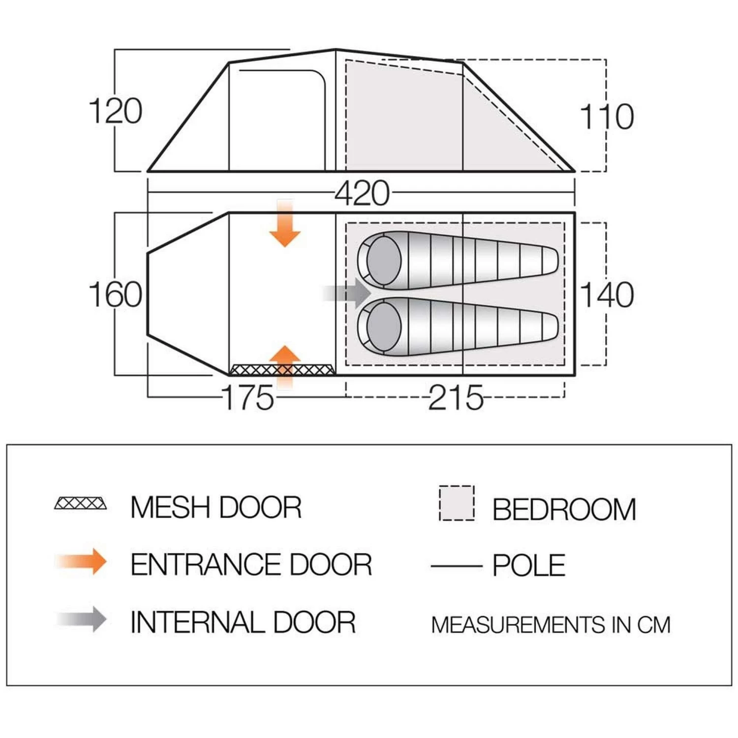 Vango Omega 250 Lichtgewicht Tunneltent Pamir Green 5 Vango Omega 250 Lichtgewicht Tunneltent Pamir Green - Afbeelding 5