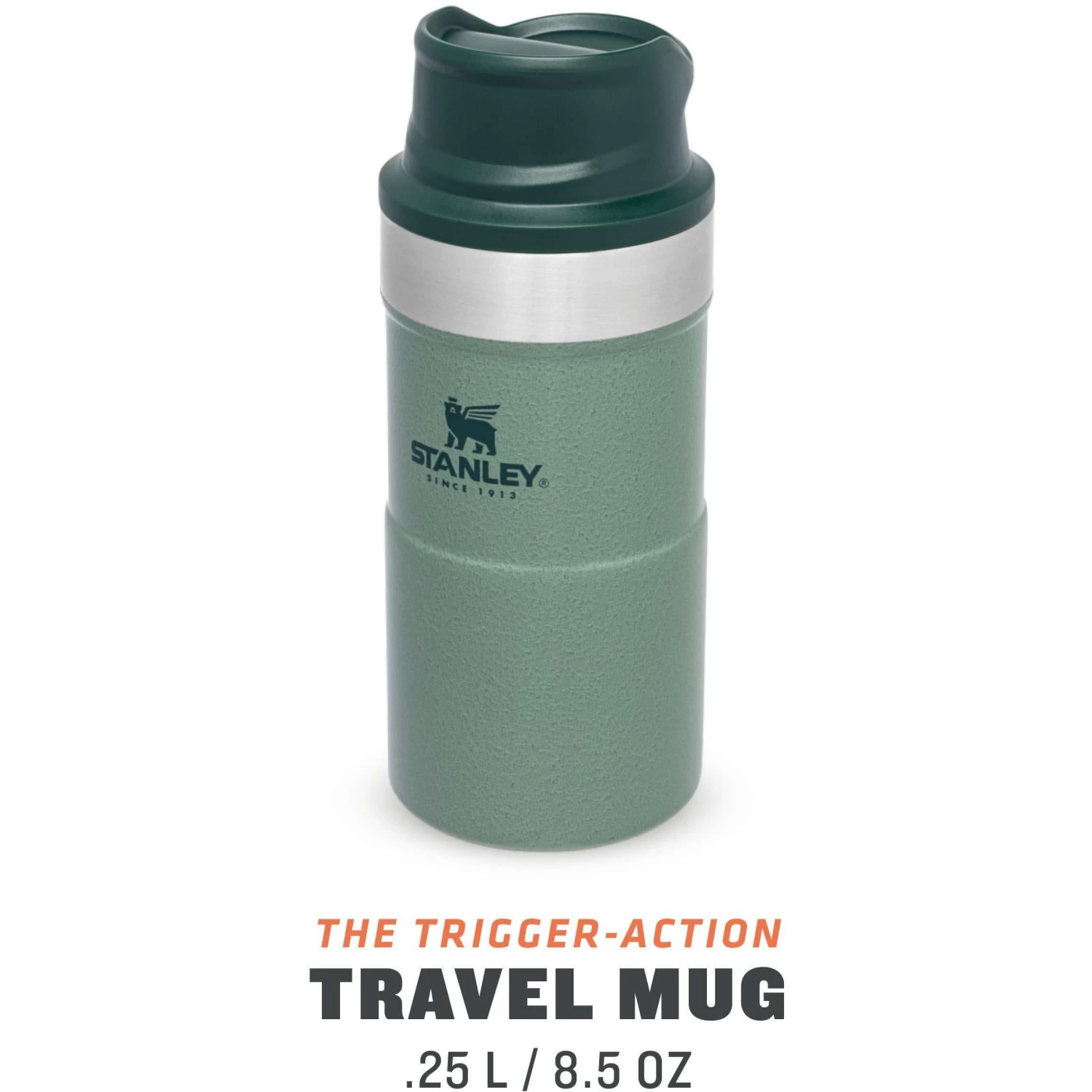 Stanley PMIClassic Trigger-Action Thermosbeker 250 Ml Hammertone Green 2 Stanley PMIClassic Trigger-Action Thermosbeker 250 Ml Hammertone Green - Afbeelding 2
