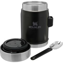 Stanley PMIClassic Legendary + Spork Lunchbeker 400 Ml Matte Black Pebble -Kampeeruitrusting 115069 990 03