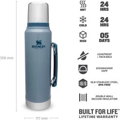 Stanley PMIThe Legendary Classic Thermosfles 1 Literhammertone Ice -Kampeeruitrusting 115081 200 03