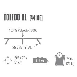 High PeakToledo XL Stretcher Dark Grey Blue -Kampeeruitrusting 135227 900 02 2