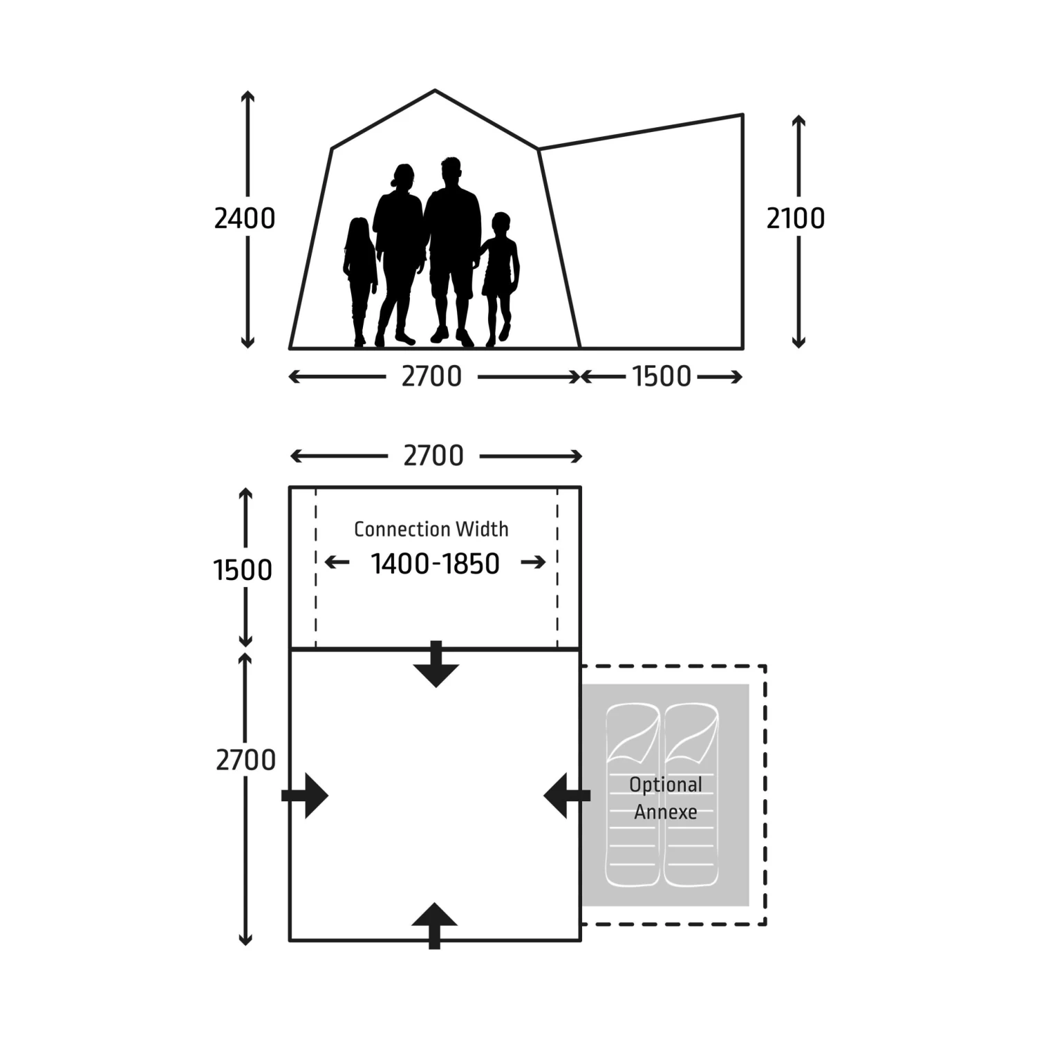 Kampa Cross Air TG Bustent 2 Kampa Cross Air TG Bustent - Afbeelding 2