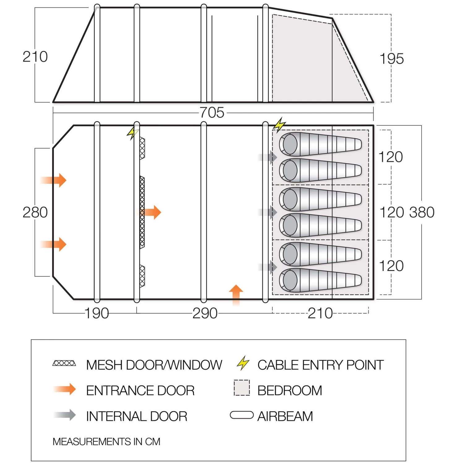 Vango Lismore Air 600XL Opblaasbare Tent 6 Vango Lismore Air 600XL Opblaasbare Tent - Afbeelding 6